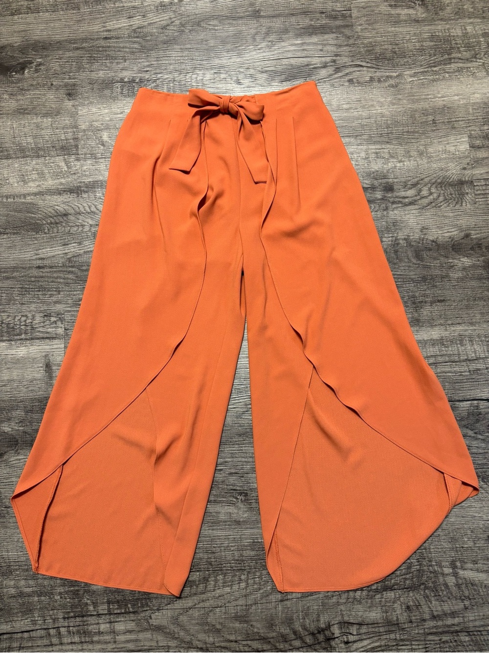 Primark Wide-Leg Tie-Waist Pants in Burnt Orange
